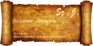 Szieber Johanna névjegykártya